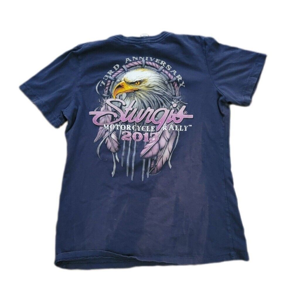 STURGIS 2013 Women's Large Biker Motorcycle Harley Davidson Wildlife Eagle Shirt